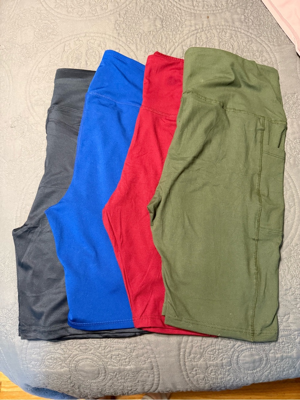 Casual Midweight Bike Shorts - Olive, Red, Royal Blue, Charcoal..pockets